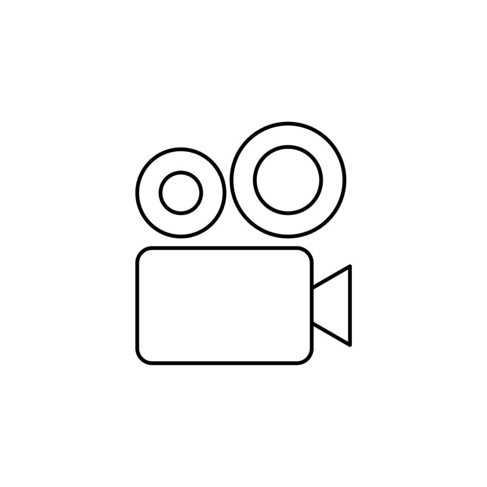 vidéo, lecture, film, lecteur, film fine ligne icône vector illustration logo modèle. adapté à de nombreuses fins.