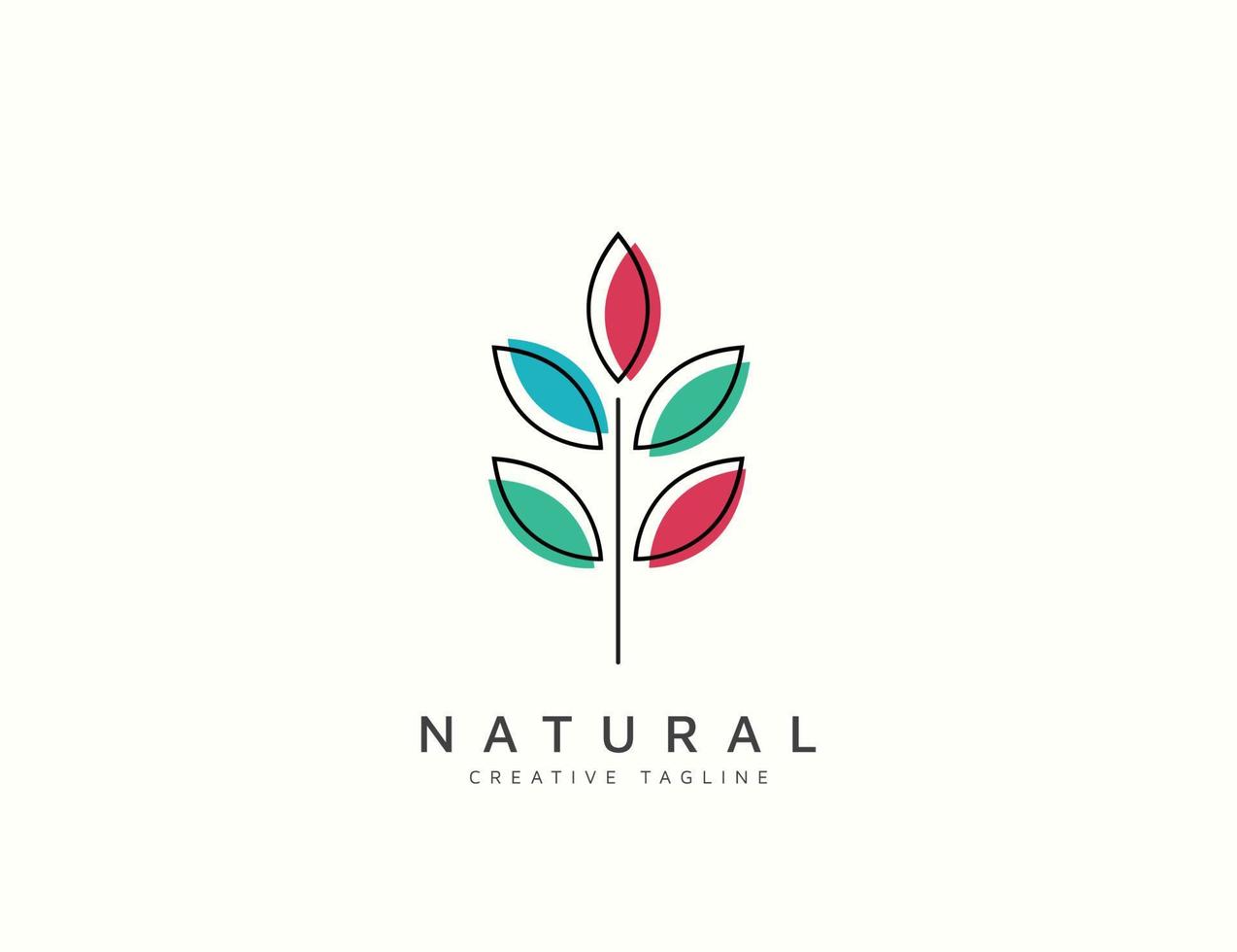 création de logo de plante naturelle vecteur