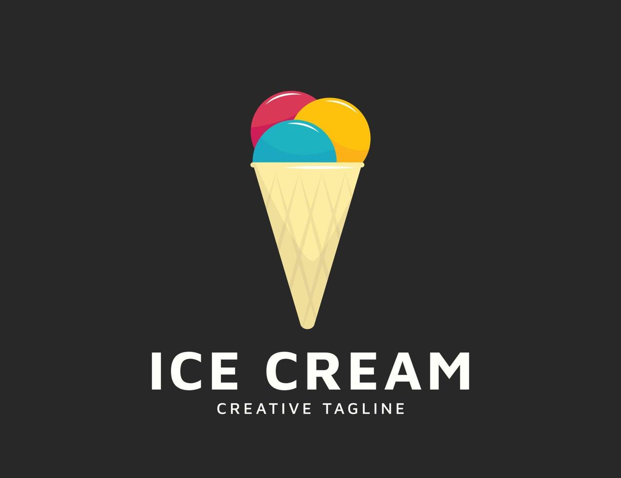 création d'icône logo crème glacée vecteur