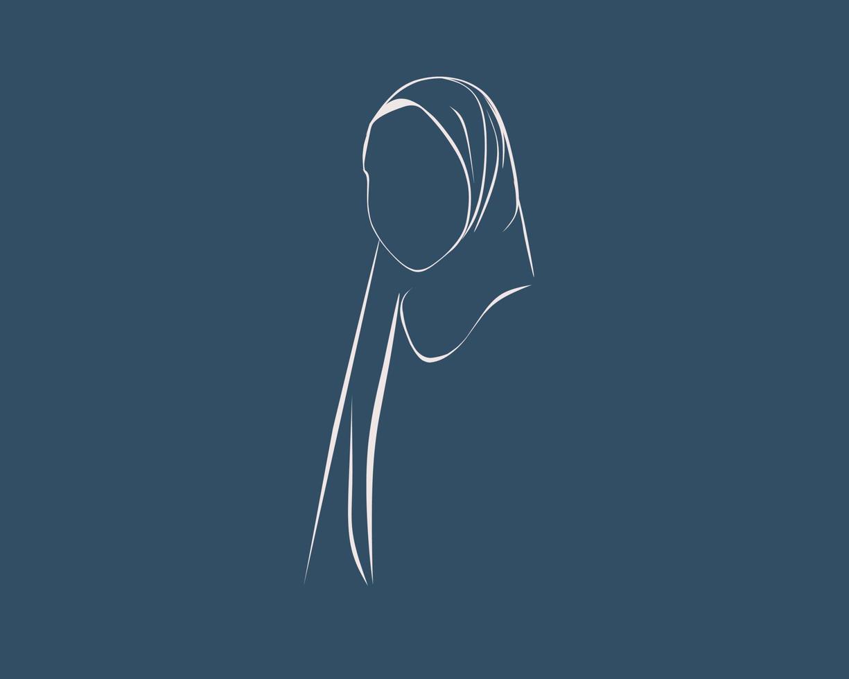 logo pour magasin de vêtements ou hijab avec fond bleu vecteur