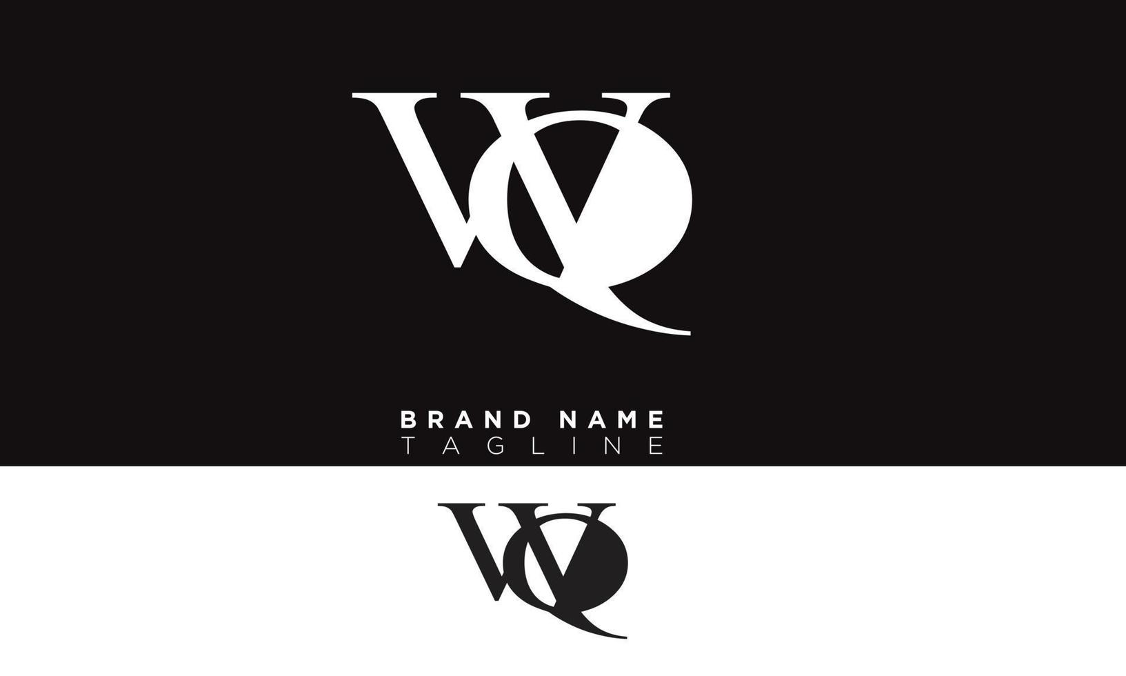 wq alphabet lettres initiales monogramme logo qw, w et q vecteur