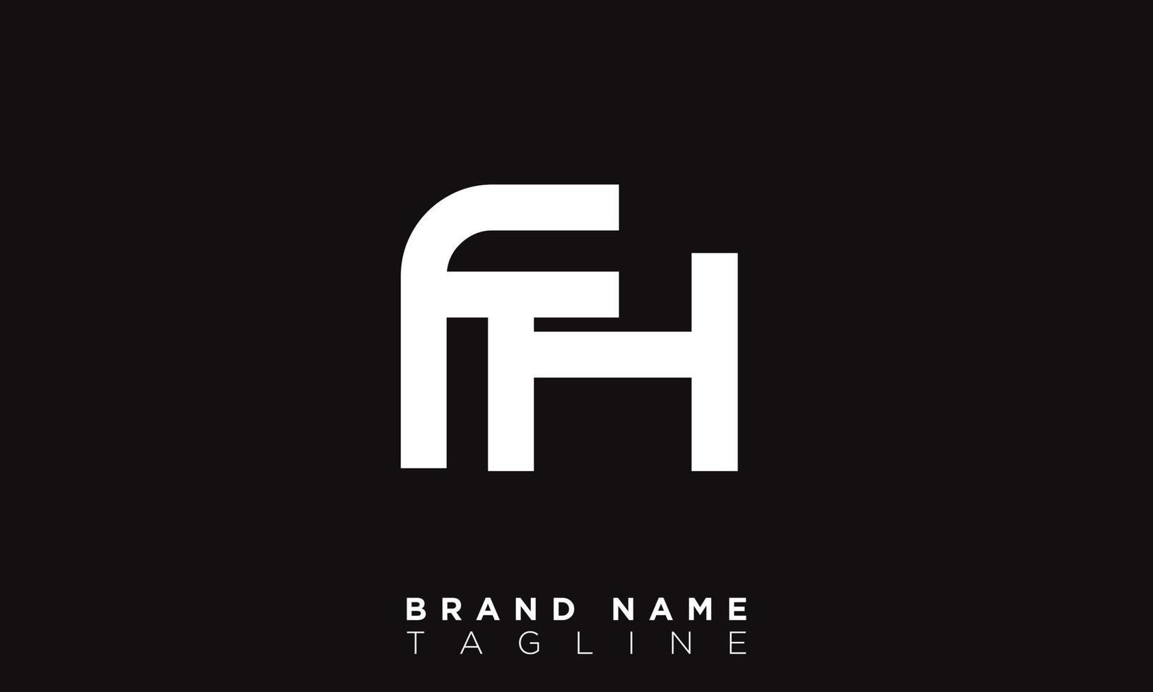 fh alphabet lettres initiales monogramme logo hf, f et h vecteur