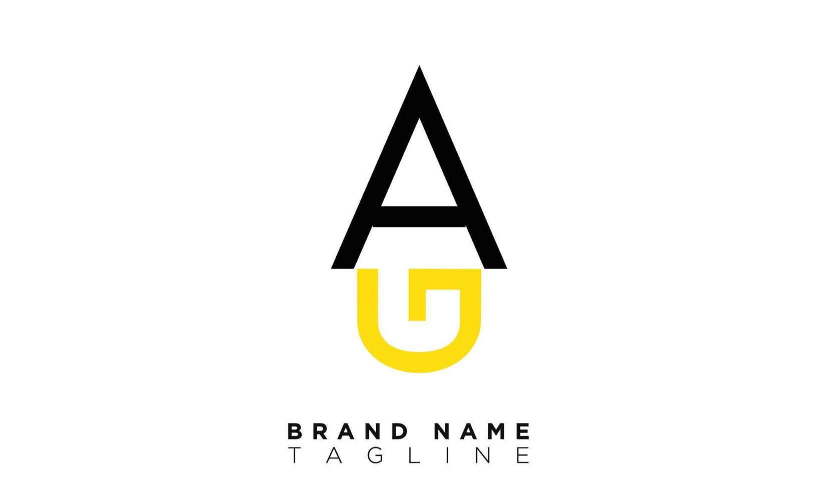 ag alphabet lettres initiales monogramme logo ga, a et g vecteur