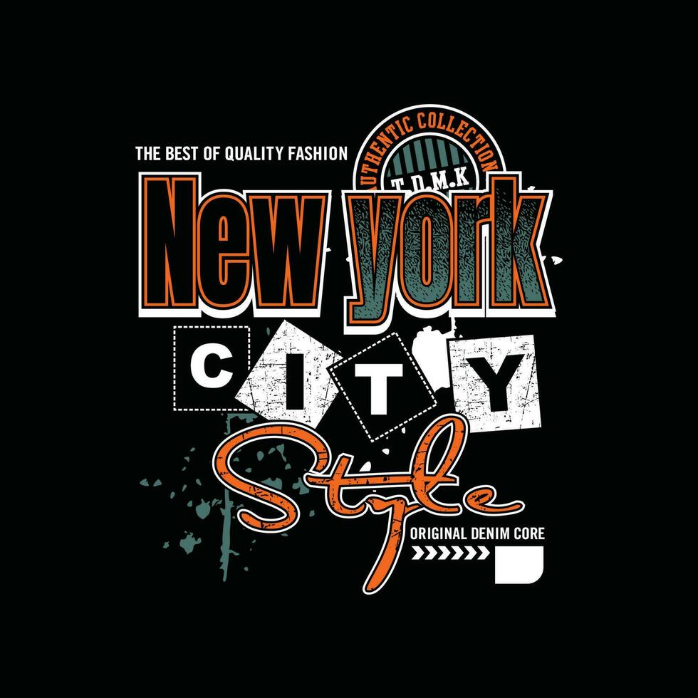 ny new york, moderne de la typographie et de la conception graphique de lettrage en illustration vectorielle.t-shirt, vêtements, vêtements et autres utilisations vecteur