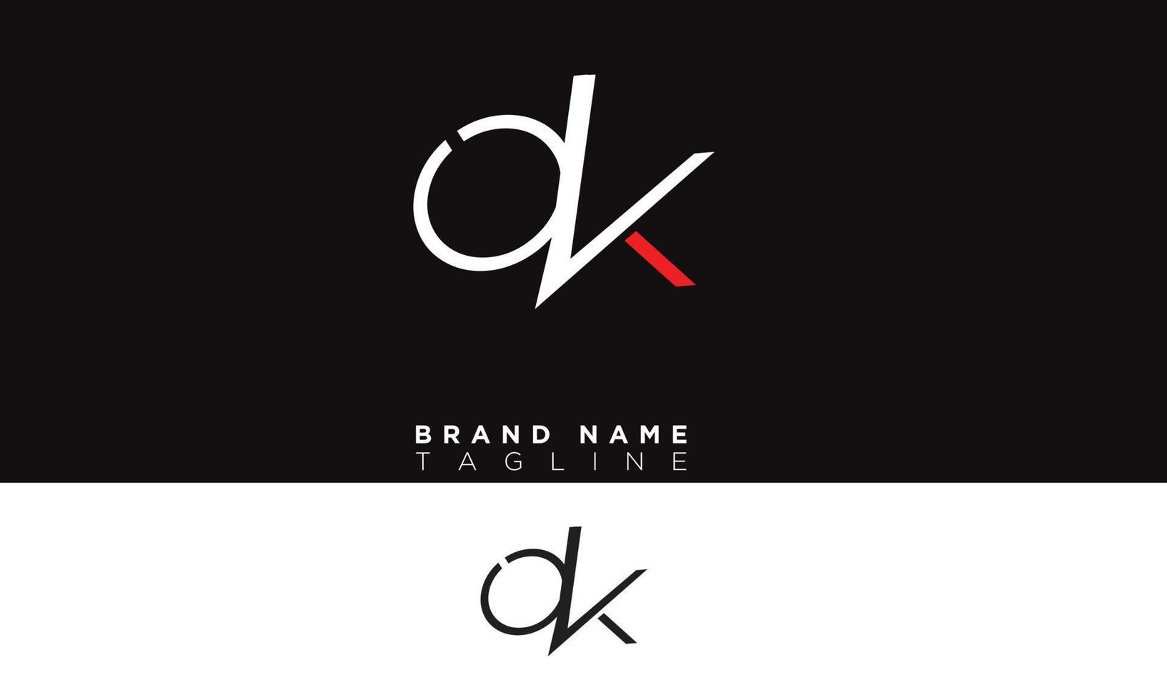 qk alphabet lettres initiales monogramme logo kq, q et k vecteur
