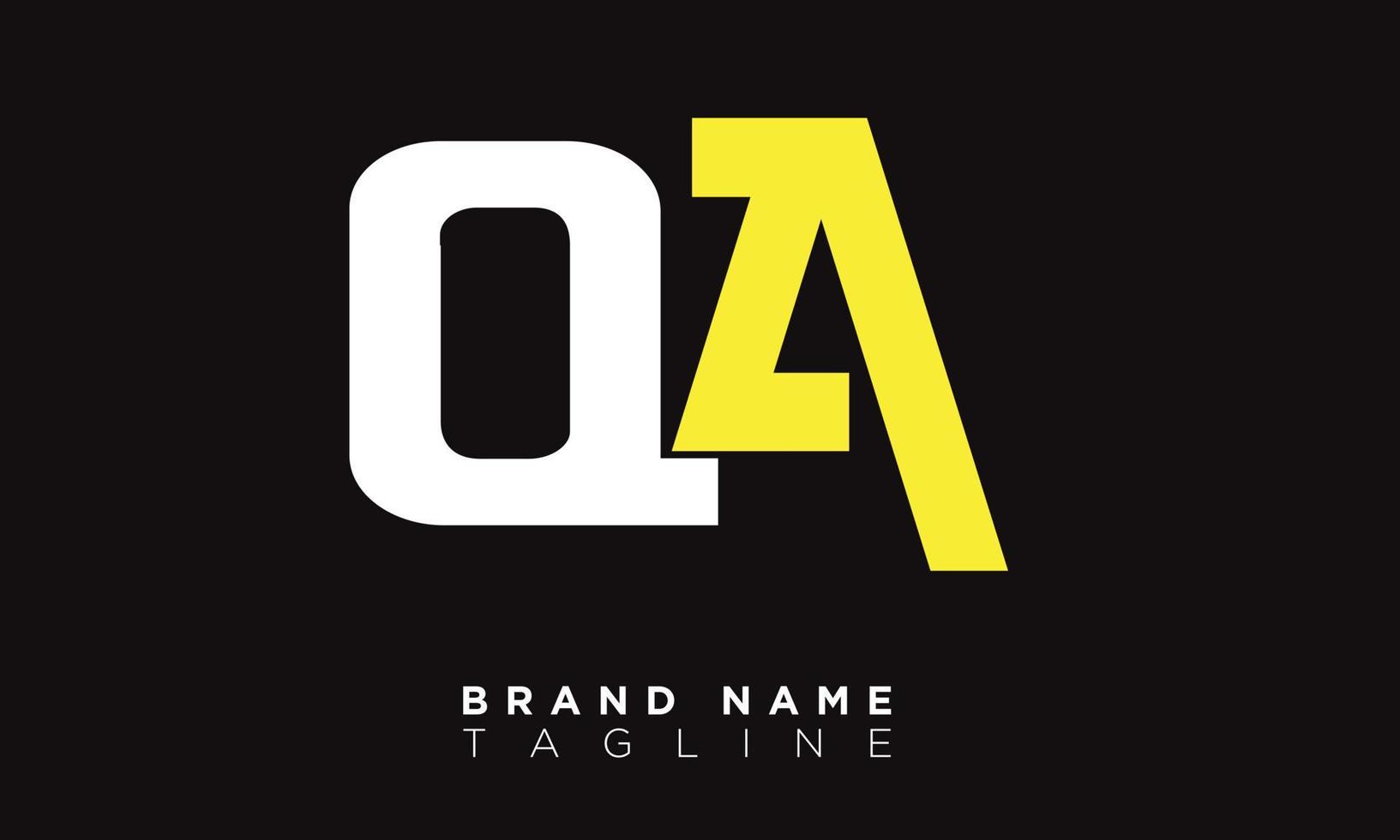 qa alphabet lettres initiales monogramme logo aq, q et a vecteur