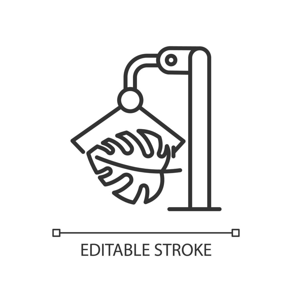 icône linéaire de plante d'intérieur génétiquement modifiée. monstera génétiquement modifié. science et technologie. illustration de la ligne mince. symbole de contour. dessin de contour vectoriel. trait modifiable. vecteur