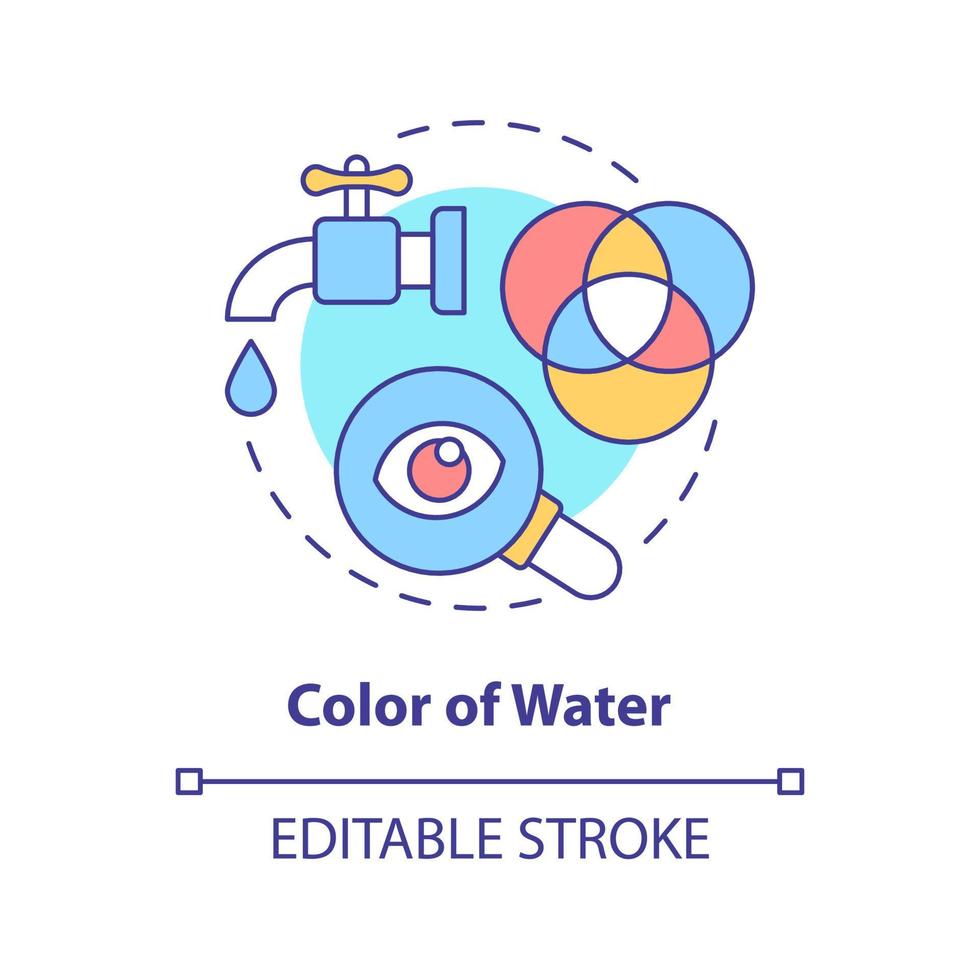 couleur de l'icône de concept d'eau. test de la qualité de l'eau idée abstraite illustration de la ligne mince. comparer des échantillons liquides. dessin de contour isolé. trait modifiable. vecteur