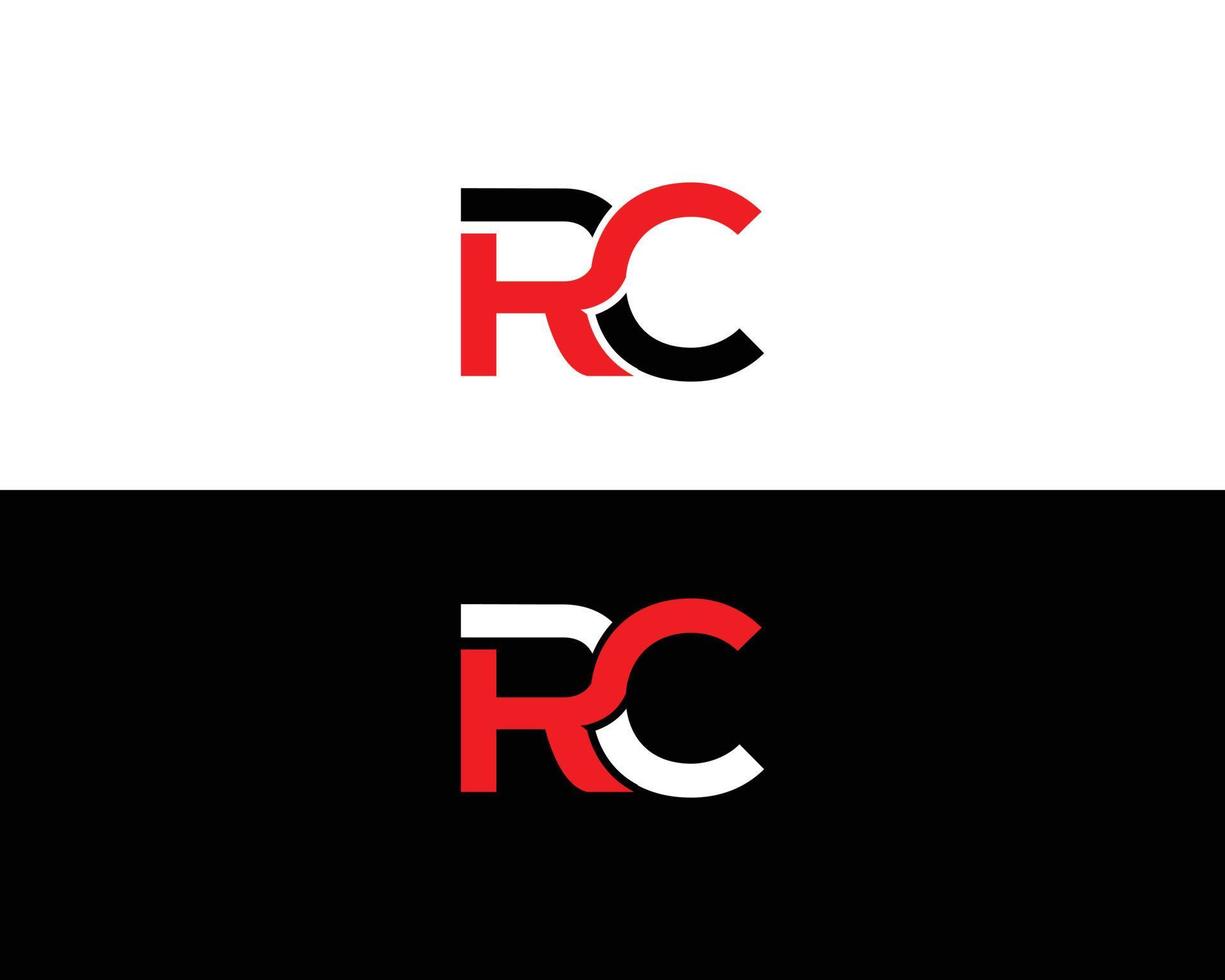 logo de lettre rc et conception de modèle d'icône. vecteur