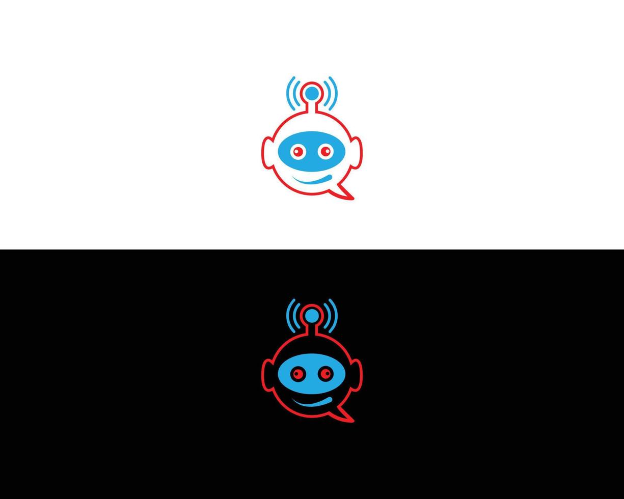 création de logo de chat bot, casque avec modèle vectoriel de symbole de microphone