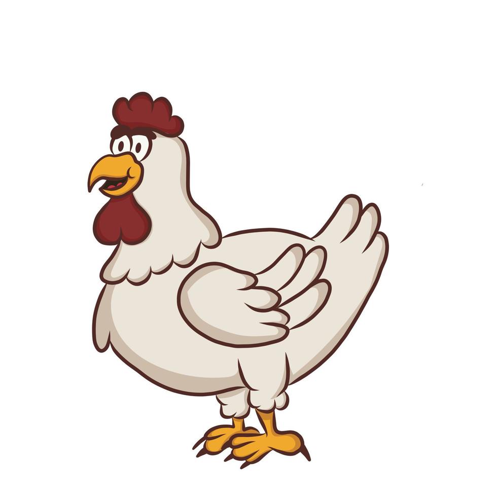 illustration d'une poule sur fond blanc vecteur