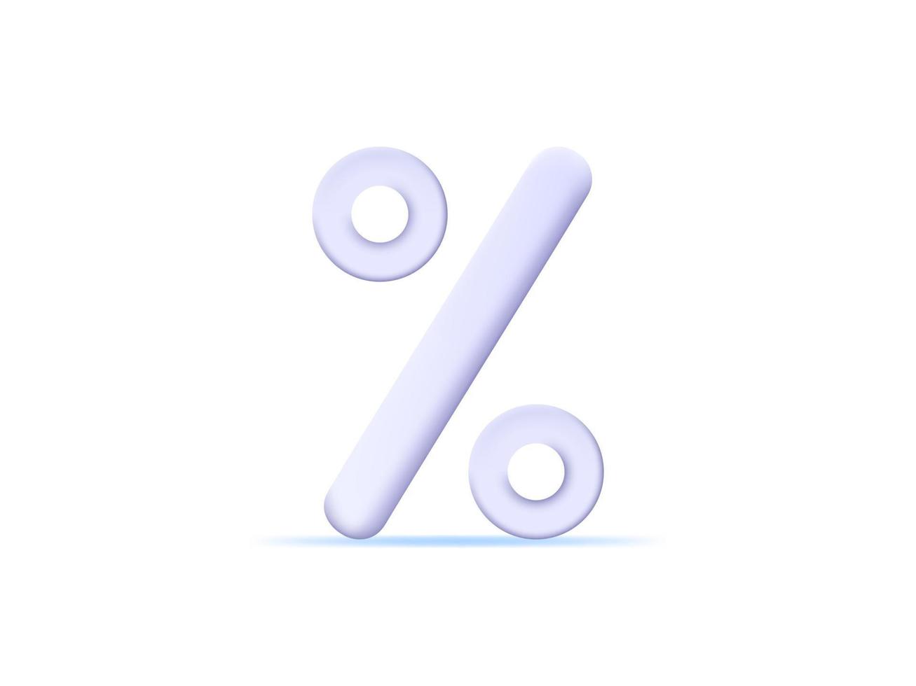 icône de vecteur de pourcentage 3d. adapté à la vente et à la boutique