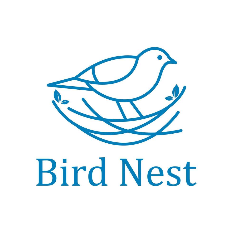 logo de nid d'oiseau vecteur