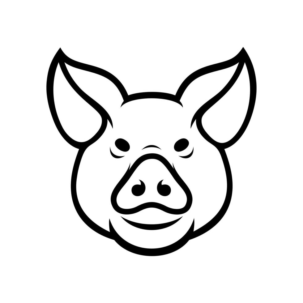 logo tête de cochon vecteur