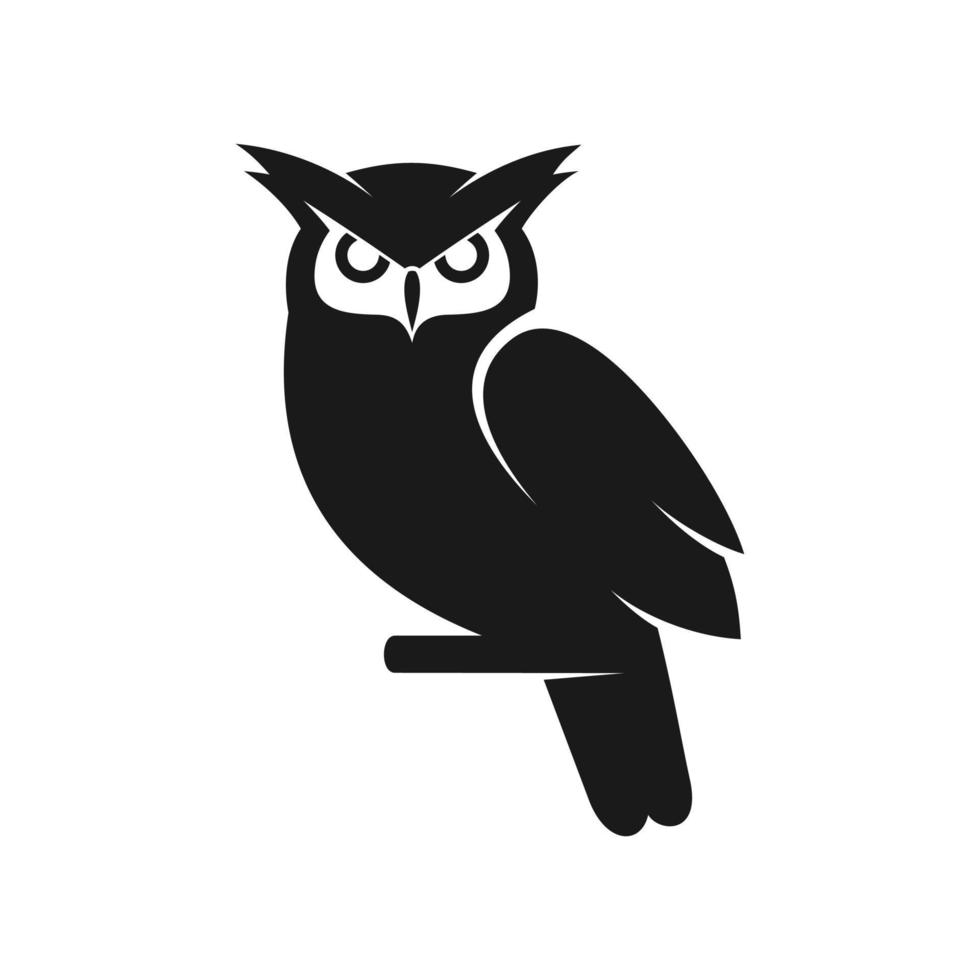 logo hibou noir vecteur