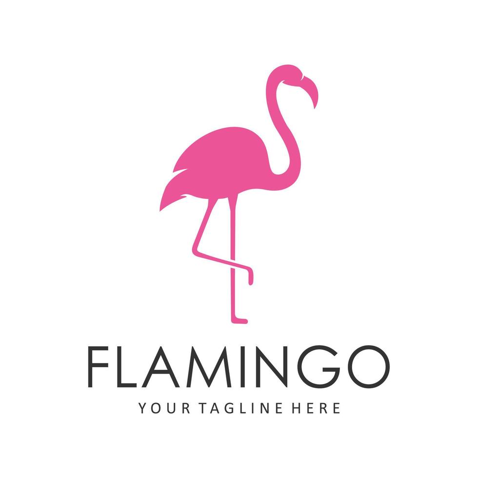 logo flamant rose vecteur