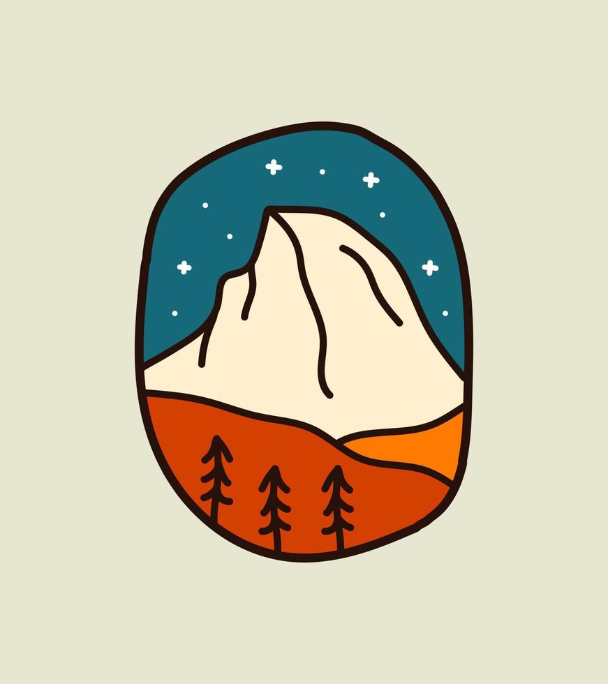 illustration du parc national de yosimete pour la conception de t-shirts, la conception de tee-shirts, la conception d'insignes d'emblème de patch vecteur