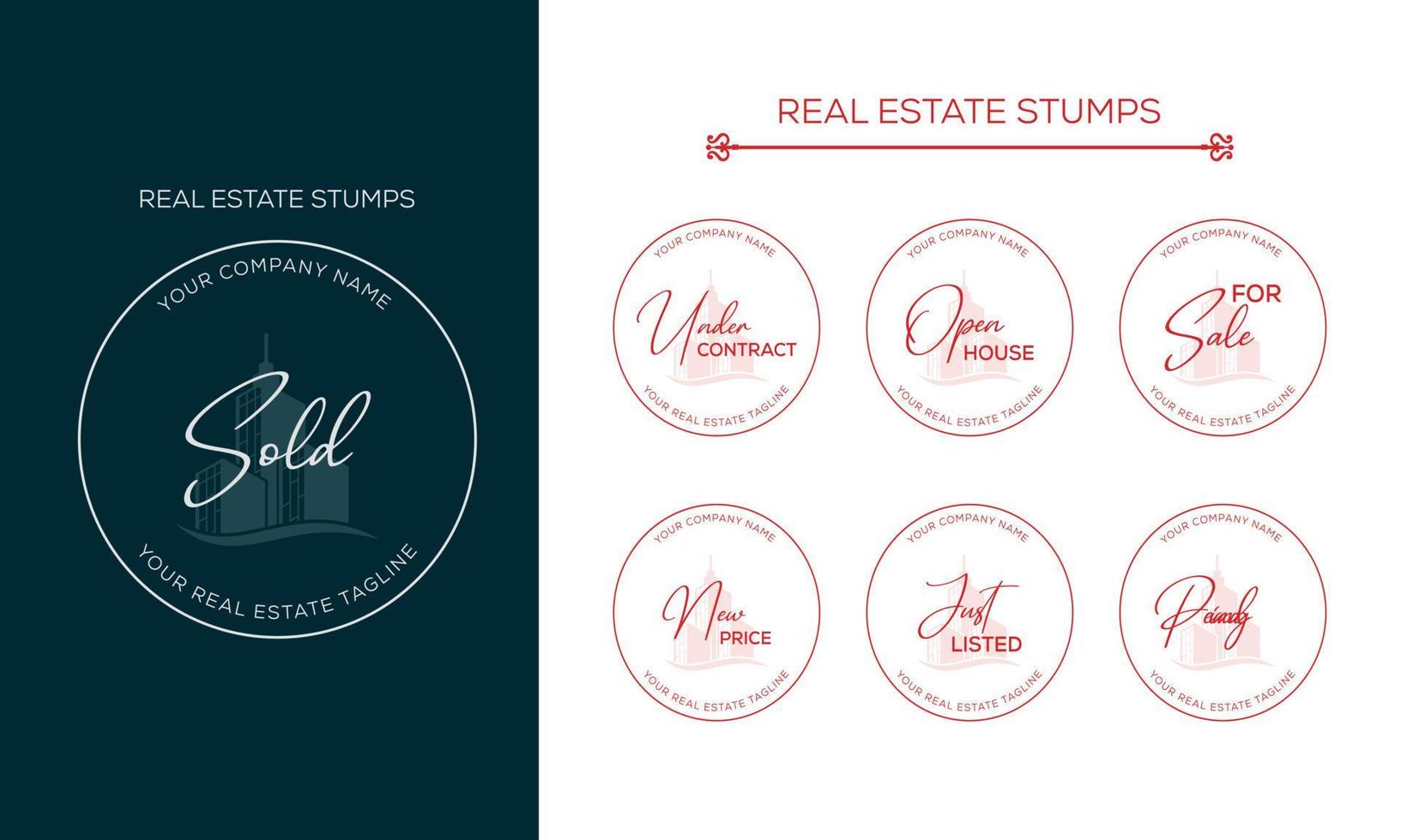 modèle de logo immobilier avec badges premium de style créatif doré pour le logo de l'agent immobilier vendu vecteur