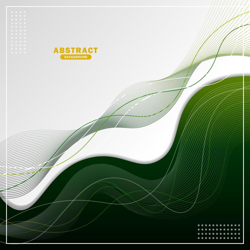 fond vert et blanc avec vague de ligne dynamique. arrière-plan abstrait pour affiche, brochure, bannière, dépliant ou votre projet vecteur