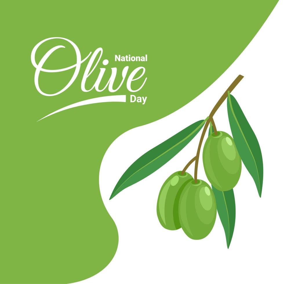 illustration vectorielle d'olives vertes, parfaite comme image d'emballage de produit, bannière ou affiche, journée nationale de l'olive. vecteur