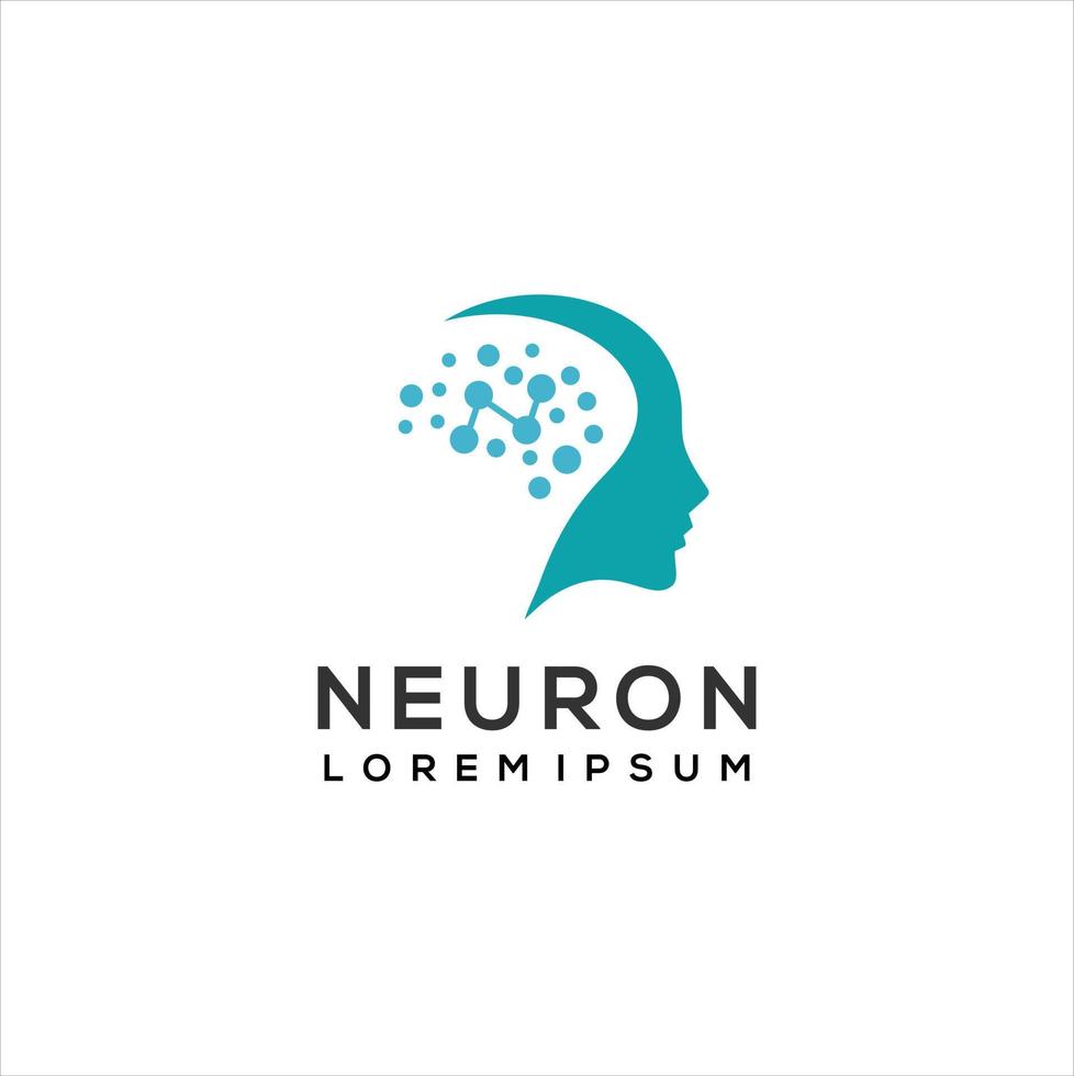 logo du cerveau, nerf neuronal ou inspiration de conception de logo avec un fond noir vecteur