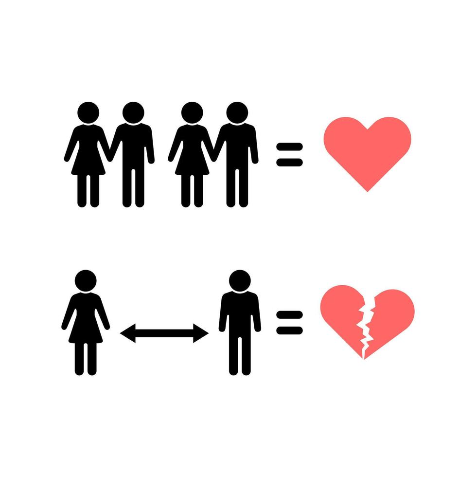 icône de vecteur de relation amour et haine