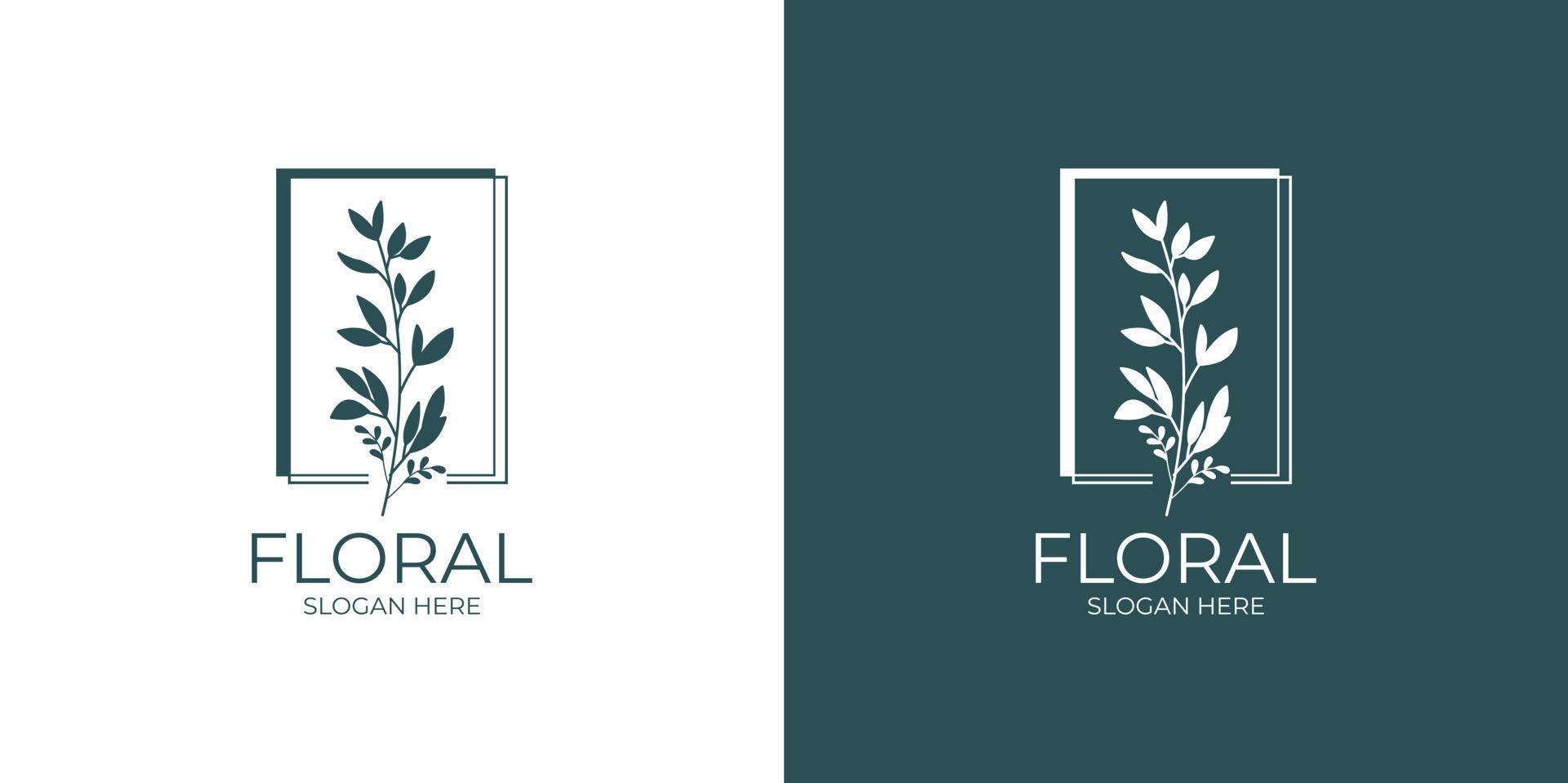 ensemble de logo floral moderne et minimaliste vecteur