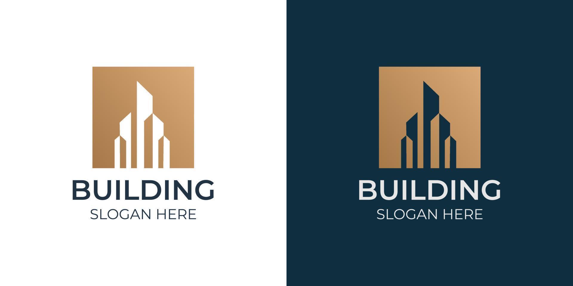 ensemble de logo de conception de bâtiment minimaliste vecteur