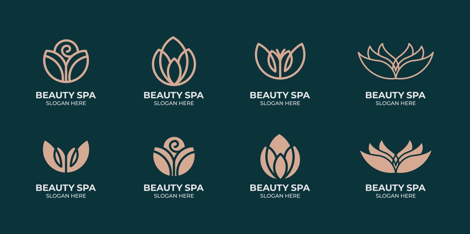ensemble de logos floraux abstraits pour la beauté et la décoration vecteur