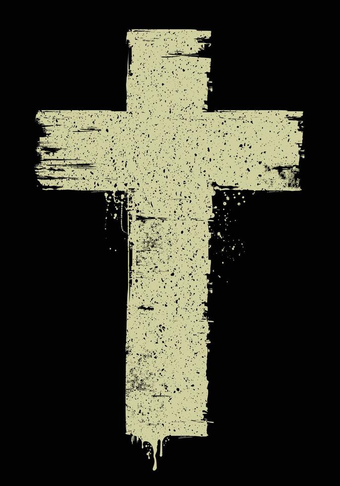 signe de croix chrétienne dessiné à la main. illustration vectorielle. vecteur