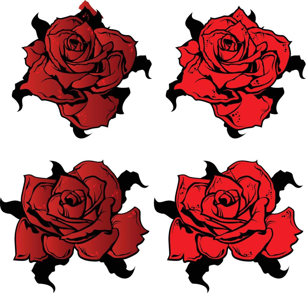 tatouage rose fleur. illustration vectorielle art vecteur isolé