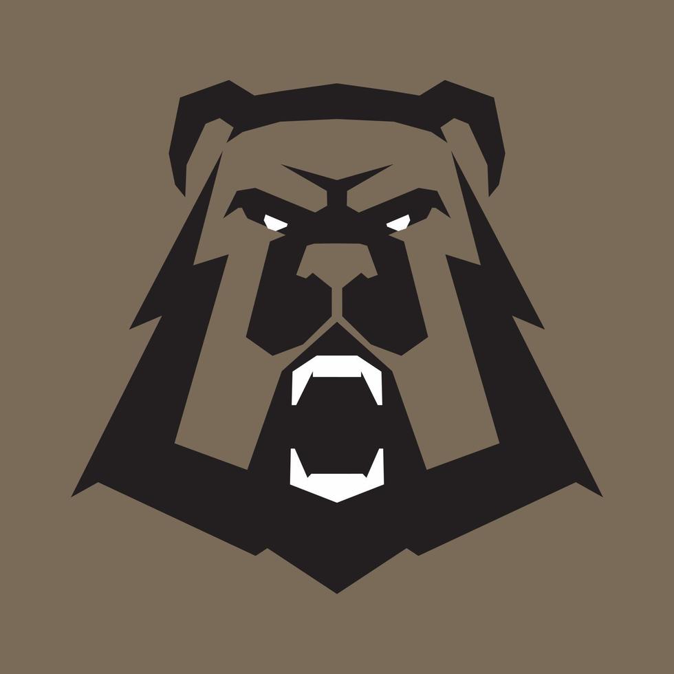 logo de sport tête d'ours. idéal pour les logotypes sportifs et les mascottes d'équipe. vecteur