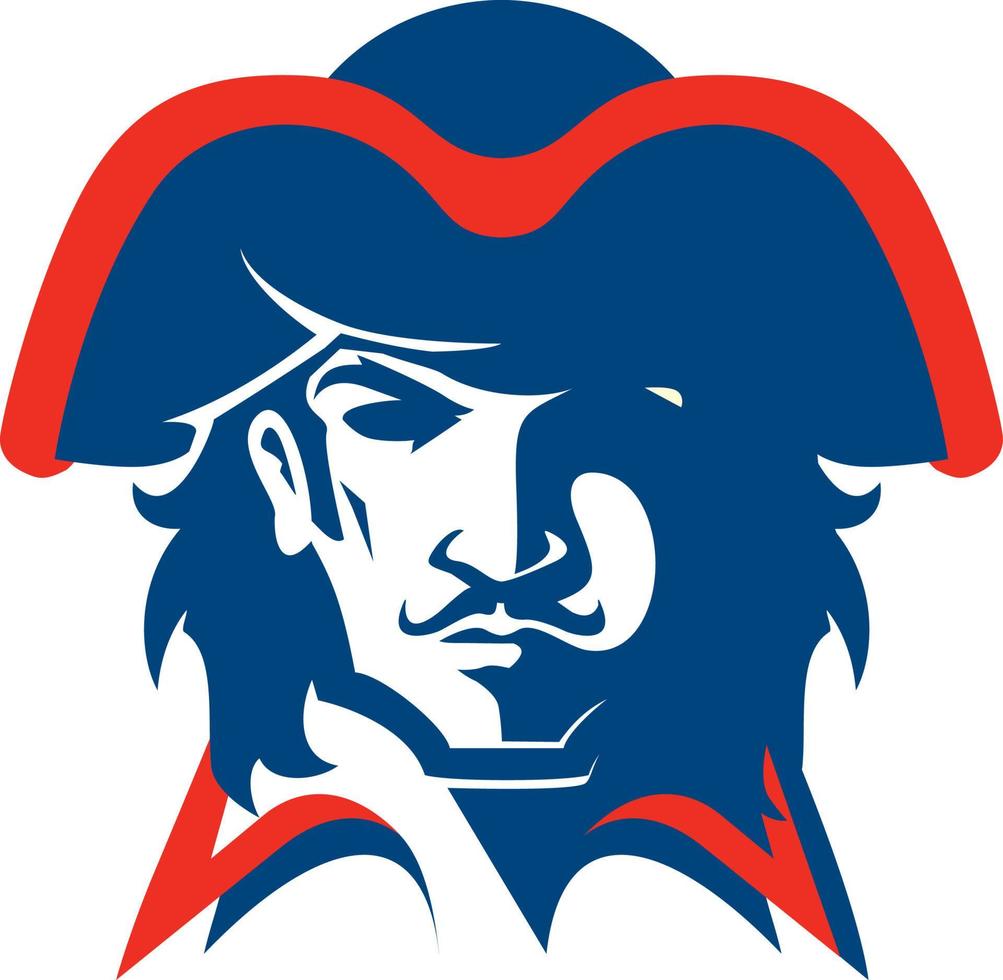 mascotte de tête de pirate. logotype de l'équipe sportive universitaire vecteur