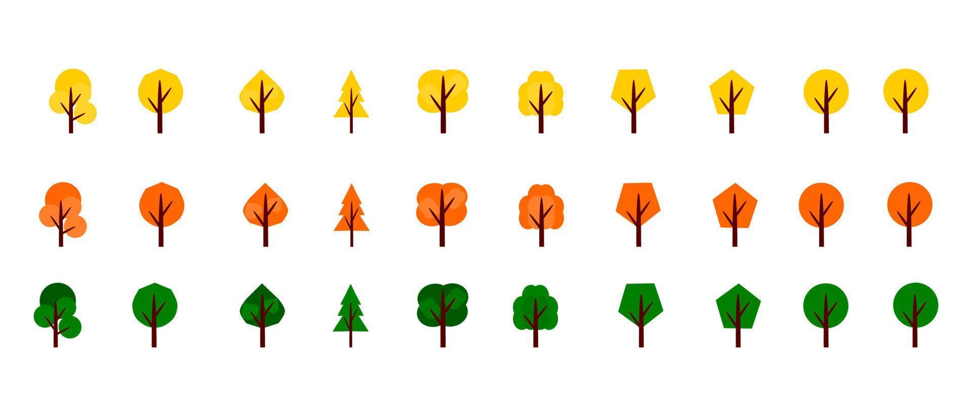 définir des arbres d'icônes vecteur