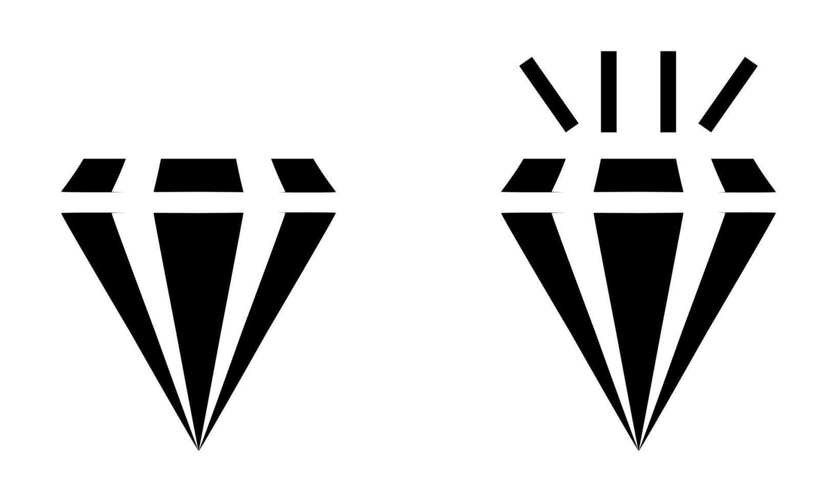 icônes de diamant sur fond blanc vecteur
