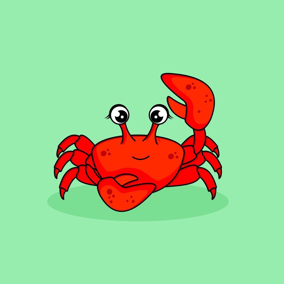 personnage de dessin animé mignon de crabe vecteur