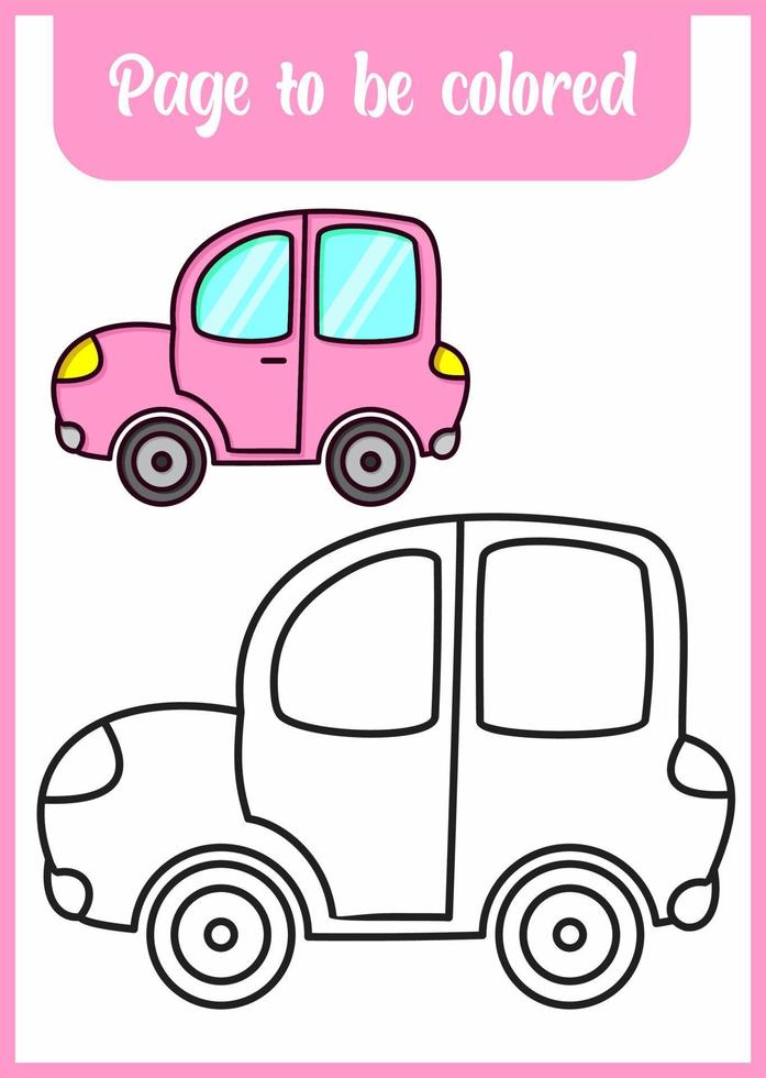 livre de coloriage pour enfant, jolie voiture vecteur