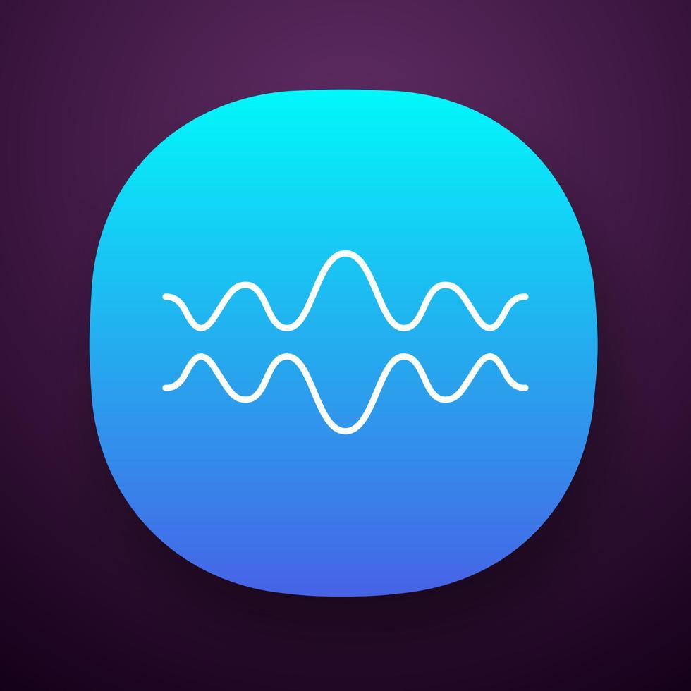 icône de l'application d'onde fluide. lignes ondulées fluides. rythme musical, onde sonore. égaliseur, courbe abstraite de niveau de volume sonore. interface utilisateur ui ux. application web ou mobile. illustration vectorielle isolée vecteur