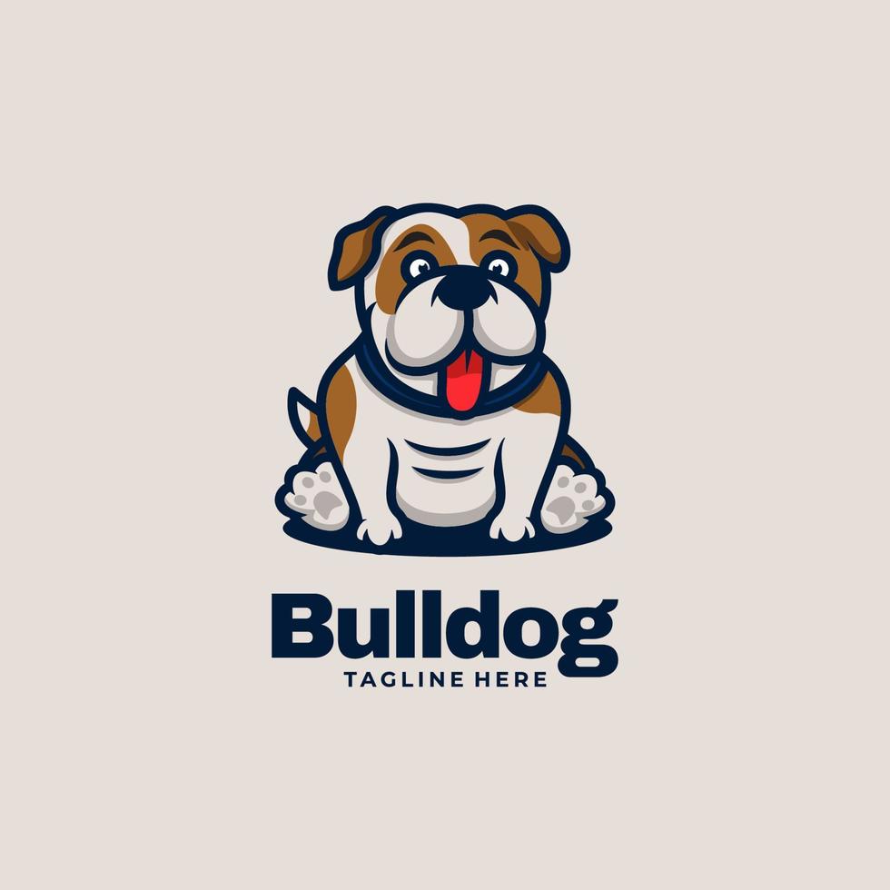 illustration de logo vectoriel style de mascotte simple bouledogue.