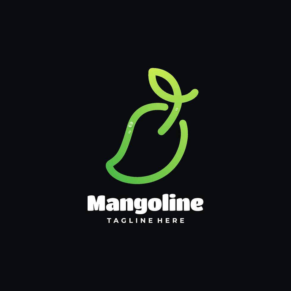 illustration de logo vectoriel style d'art de ligne de gradient de mangue.