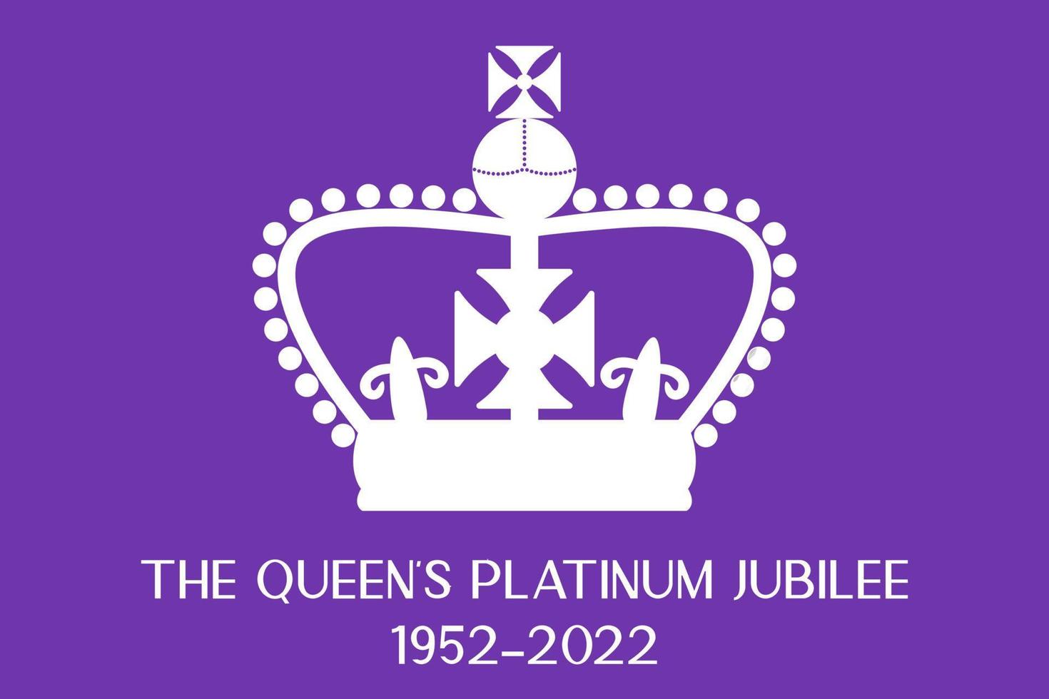 jubilé de platine de la reine 2022. 70e anniversaire sur le trône. affiche de la monarchie violette ou bannière de site Web pour la célébration vecteur