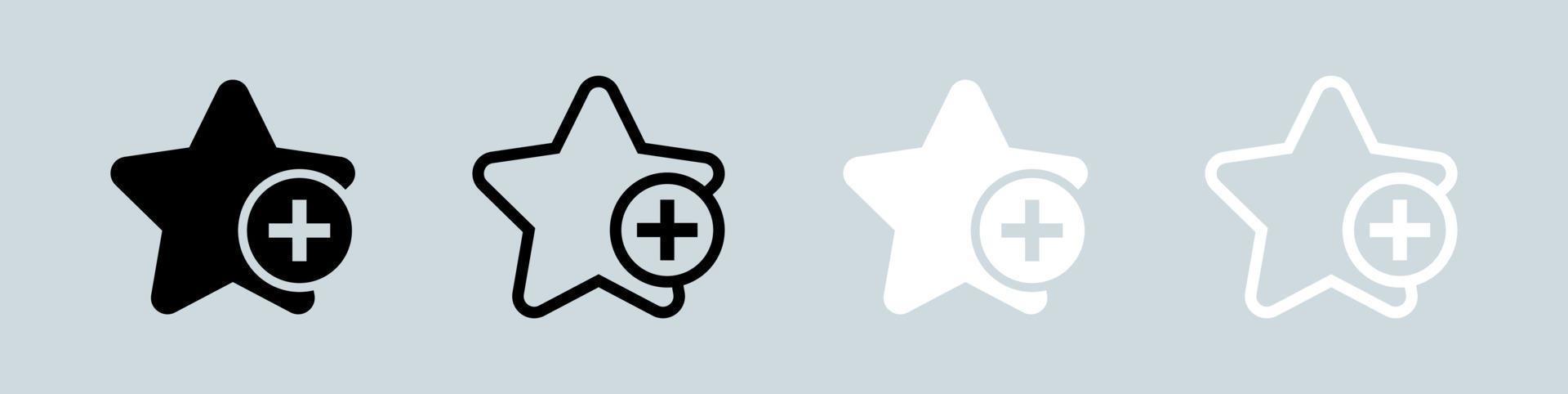 jeu de symboles d'étoiles pour ajouter à l'icône préférée en noir et blanc. icône de vecteur d'interface utilisateur.