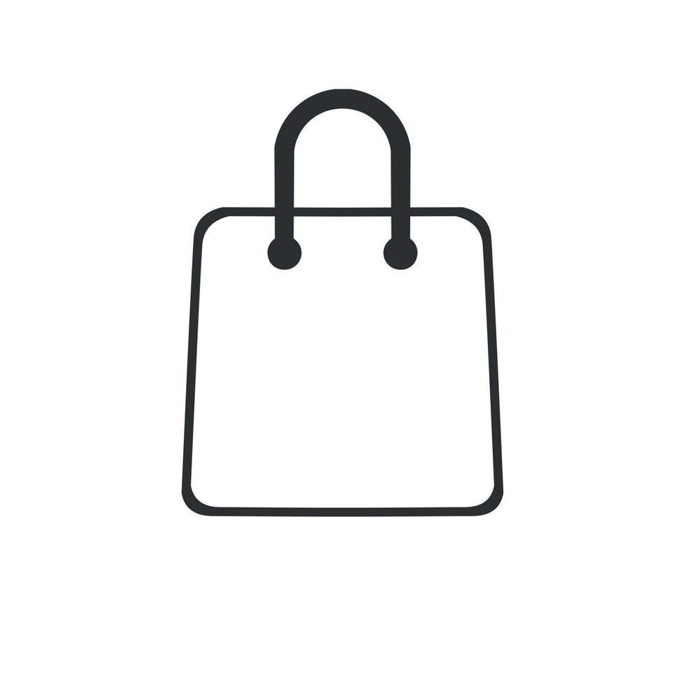 icône de sac à provisions dans un style plat. sac à main signe illustration vectorielle sur fond blanc isolé. concept d'entreprise de paquet. vecteur