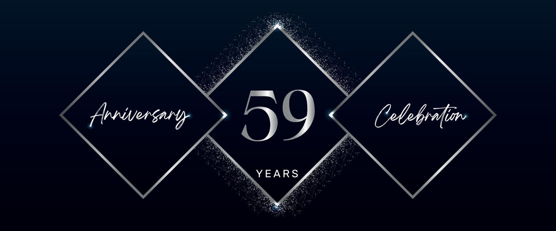 Logotype de célébration d'anniversaire de 59 ans. création vectorielle pour les événements de célébration d'anniversaire, fête d'anniversaire, carte de voeux, mariage, carte d'invitation. Vecteur de conception de modèle anniversaire 59 ans