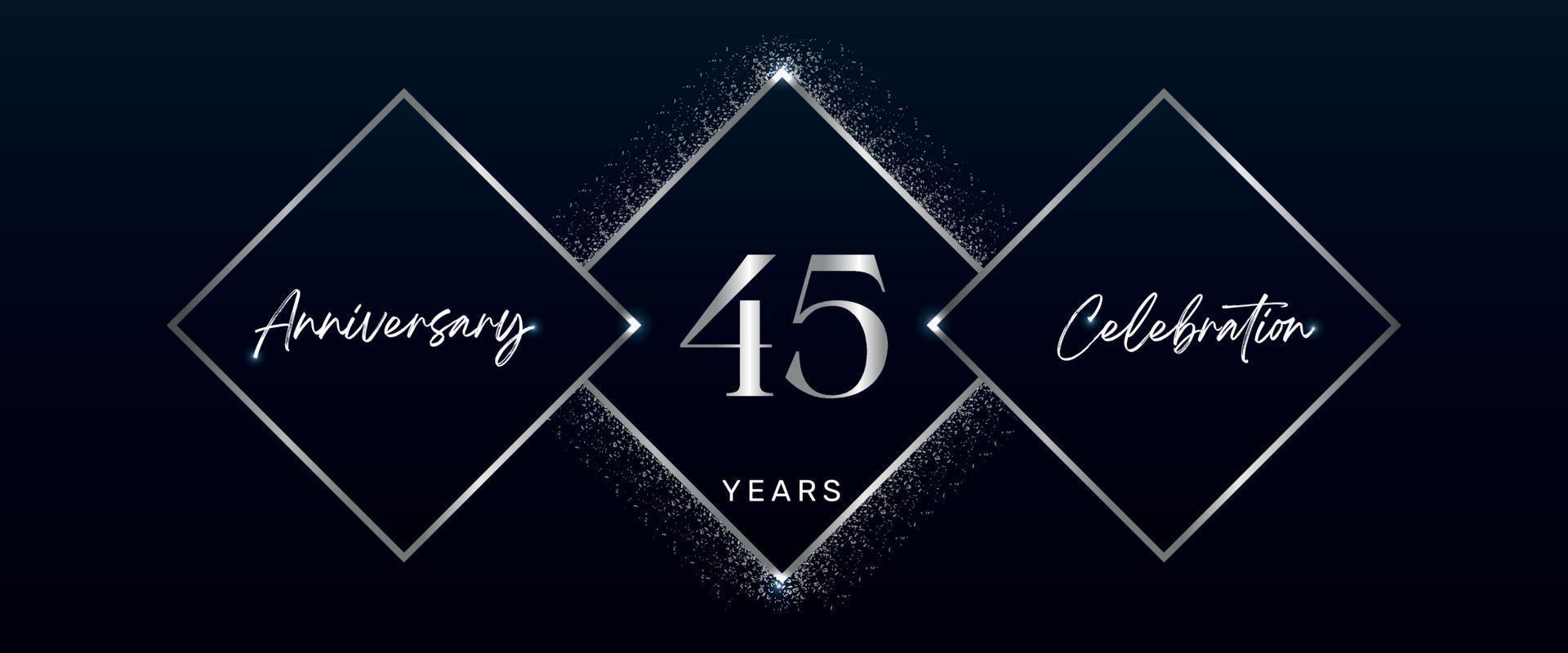 Logotype de célébration d'anniversaire de 45 ans. création vectorielle pour les événements de célébration d'anniversaire, fête d'anniversaire, carte de voeux, mariage, carte d'invitation. vecteur de conception de modèle anniversaire 45 ans