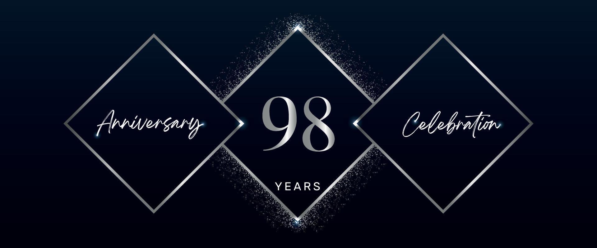 Logotype de célébration d'anniversaire de 98 ans. création vectorielle pour les événements de célébration d'anniversaire, fête d'anniversaire, carte de voeux, mariage, carte d'invitation. Vecteur de conception de modèle anniversaire 98 ans