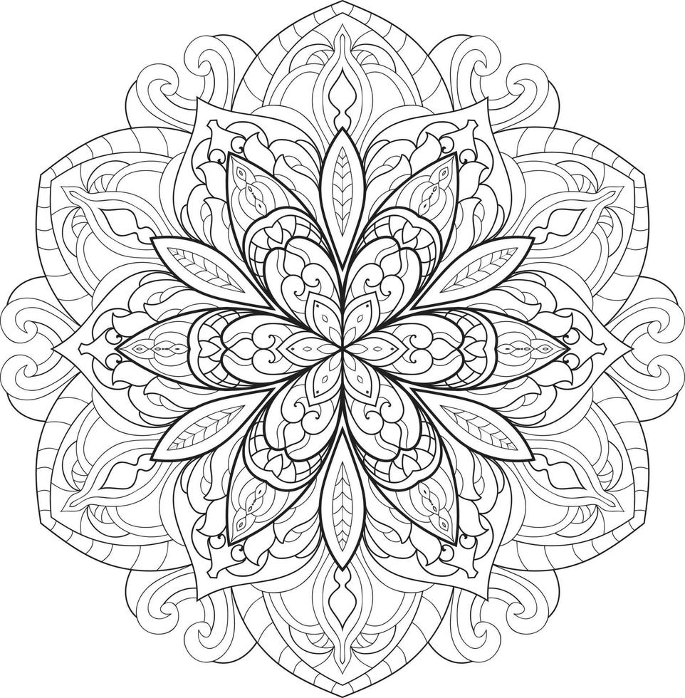 vecteur gratuit de mandala de fleur circulaire sur blanc