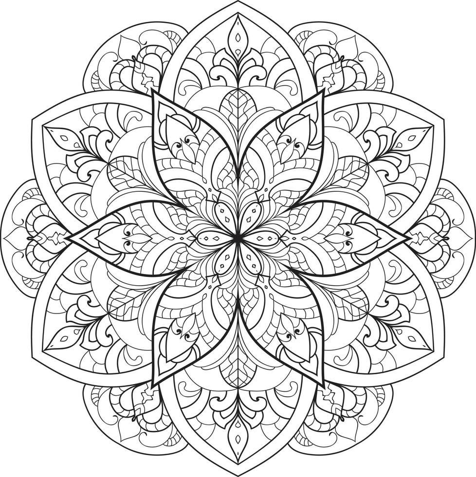 vecteur gratuit de mandala de fleur circulaire sur blanc