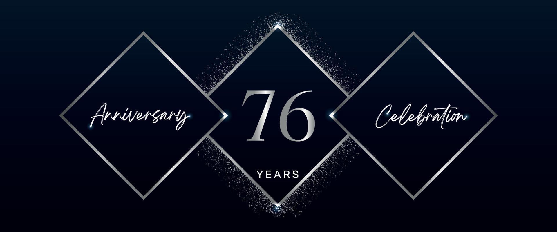 Logotype de célébration d'anniversaire de 76 ans. création vectorielle pour les événements de célébration d'anniversaire, fête d'anniversaire, carte de voeux, mariage, carte d'invitation. Vecteur de conception de modèle anniversaire 76 ans