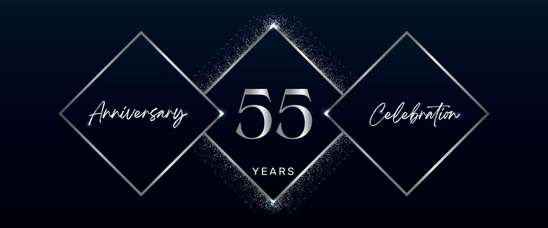 Logotype de célébration d'anniversaire de 55 ans. création vectorielle pour les événements de célébration d'anniversaire, fête d'anniversaire, carte de voeux, mariage, carte d'invitation. Vecteur de conception de modèle anniversaire 55 ans